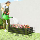 Outsunny Raised Garden Bed - 475" L x 23.5" W x 12" H - Grey-Extra deep design makes it perfect for long rooted plants 