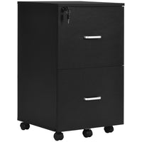Vinsetto 2-Drawer Mobile Letter/A4 Filing Cabinet with Locking Wheels - Black-The modern style goes well with any home and office decor
