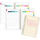 Emily Ley Simplified 2026-27 Student Weekly/Monthly Planner - 8 ½" x 6" - Floral - English-Twin gold coil binding resists snagging and lays flat for ease of use