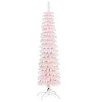 HOMCOM 5' Artificial Christmas Tree with Realistic Branches - Pink-Lush with tips that provide a healthy, natural look 