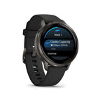 Garmin Venu 4 Smartwatch - 41 mm - Slate with Black Silicone Band-Everyday utility: A bright LED flashlight provides convenient illumination when you need it. Make and take phone calls from your wrist when your watch is paired to your smartphone. You can even control watch functions with voice commands — or use your smartphone’s voice assistant to respond to text messages and more