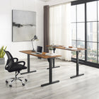 Work Zone Serrano 60" Height Adjustable Sit Stand Desk - Burnt Umber-Quick and easy flexible stopping points from lowest to highest position (29.7” to 47.5”)