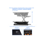 Rocelco 46" Deluxe Adjustable Height Desk Riser and Floor Stand Bundle - Black-EXTRA LARGE WORK SURFACE: 45.75" wide by 23.25" deep desktop holds up to 3 medium sized monitors or two large monitors and the 25.75" wide by 11.25" deep retractable keyboard tray will hold a laptop if needed
