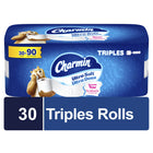 Charmin Ultra Soft Toilet Paper - Triple Rolls - 30 Pack-Has wavy edges that tear better