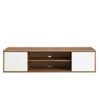 Modway Envision 60" Wall Mount TV Stand - Walnut White-Wall Mount Design