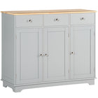 HOMCOM 39.8" L Sideboard Buffet Cabinet for Kitchen - Grey-Ample storage keeps your house organized and clean