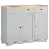 HOMCOM 39.8" L Sideboard Buffet Cabinet for Kitchen - Grey-Ample storage keeps your house organized and clean