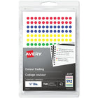 Avery Print or Write Removable Colour-Coding Labels, 1/4" Round, Assorted, 768 Pack (2339)-Removable