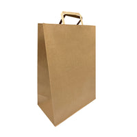 Reliabag Paper Bags - Flat Handles - 12" W x 7" D x 17" H - Kraft - 300 Pack-Made by the premium kraft paper with the re-enforced flat bottom