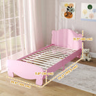 Qaba Kids Bear Shaped Twin Bed Frame - Pink-Crafted from robust materials with a smooth finish 