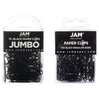 JAM Paper Combo Pack Colourful Paper Clips - Standard & Jumbo - Black - 100 Pack & 75 Pack -Colour: Black