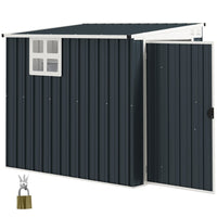Outsunny Metal Tool Shed with Window and 2 Vents - 4' x 6' - Dark Grey-Two vents ensure adequate airflow, enhancing interior comfort
