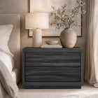 Manhattan Comfort Navis 32" Contemporary 2-Drawer Nightstand - Charcoal Grey-Two spacious drawers provide convenient storage for bedside essentials