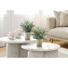 Monarch Specialties 13" Artificial Indoor Eucalyptus Grass - White Pots - Brown Pots - Set of 2-Conveniently set in 5" cement white pots, these decorative faux plants have adjustable variegated green leaves that can be arranged for a full, natural look