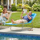 Outsunny Outdoor Lounge Chair - Folding Adjustable Reclining Chair - Blue-5 position adjustable back - from 0 to 180 degrees to meet your requirements for great comfort