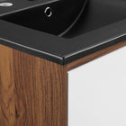 Modway Transmit 48" Wall-Mount Bathroom Vanity - Walnut/Black-Particleboard and Walnut Grain Veneer