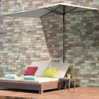 Outsunny - Parasol demi-patio avec 5 baleines - 8 pi - beige-Résistance et durabilité supérieures grâce à une structure en métal avec revêtement en poudre