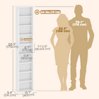 HOMCOM 9-Tier Slim DVD Media Storage Cabinet with Adjustable Shelves - White-Narrow depth maximizes floor space 