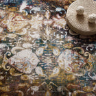 Modway Success Jayla Transitional Distressed Vintage Floral Moroccan Trellis Area Rug - 8 ft W x 10 ft L - Multicolored-Protect Floors From Foot Traffic / Furniture