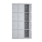 Ceha KDK Series 4-Tier Locker - Bank of 3 - Grey-90° spring-hinged doors for easy access