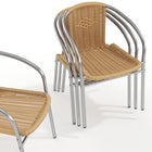 Flash Furniture Rattan Indoor-Outdoor Restaurant Stack Chair, Beige, 4 Pack (4-TLH-020-BGE-GG)-Aluminum Frame