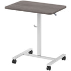 HOMCOM 28" Height Adjustable Standing Desk - Grey Wood Grain-Gas lift smoothly adjusts rising desk between 29.5"-45.3" (75-115 cm)