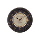 Monarch Specialties Clocks 16" Round Wall Clock - Antique Brown -Add a decorative touch to that empty wall with this charming 16" round wall clock encased with a durable antique brown plastic frame and clear glass surface