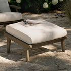 Modway Saratoga Outdoor Patio Teak Ottoman - Weathered Grey-Slatted Base for Support