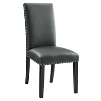 Modway Parcel Dining Faux Leather Side Chair - Grey-Modern Accent Chair