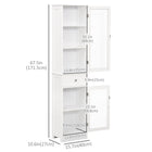 Kleankin Storage Cabinet with Multiple Shelves & Drawer - White-Transparent acrylic board is suitable for item display  