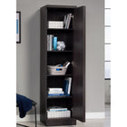 Sauder Merton Hall Storage Cabinet - Dakota Oak-Hidden storage: Door features soft-closing hinges