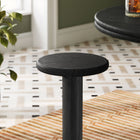 Modway Neo 15" Round Patio Wood Bar Stools - Black-Indoor Outdoor Use