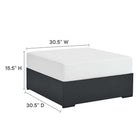 Modway Tahoe Outdoor Patio Powder-Coated Aluminum Ottoman - Grey/White-Powder-Coated Aluminum