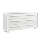Modway Bellamy Curved 6-Drawer Dresser - White Matte-Modern Curved 6 Drawer Dresser