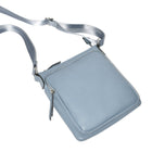 Nicci Ladies Crossbody Bag with Front Zipper Pocket - Powder Blue-Front zipper pocket