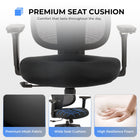 MotionGrey Mellow Ergonomic High Back Office Chair with Adjustable Armrests - Black-Built-in Coat/Bag Hanger - This chair enhances practicality with convenient features like a built-in coat/bag hanger, keeping your essentials within easy reach while offering supreme comfort