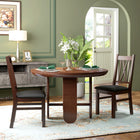 HOMCOM Farmhouse Dining Chairs with PU Leather Seat & Wood Frame - Dark Brown - Set of 2-Thick foam padded seat and cool faux leather covering for added comfort