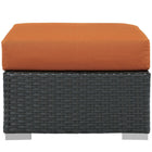 Modway Sojourn Outdoor Patio Sunbrella Ottoman - Canvas/Tuscan-Powder Coated Aluminum Frame