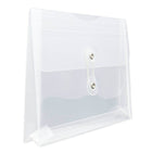 JAM Paper Plastic Envelopes with Button and String Tie Closure, Index Booklet, 5.25 x 7.5, Clear Poly, 24 Pack (920B1clg)-Opening: booklet