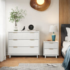 Manhattan Comfort Granville Modern Dresser and Nightstand Set - White-Recommended for up to 35 inch TV.