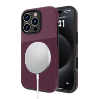 AXS PROTech Plus MagSafe Compatible Sleek Dual-layered Anti-Shock Case for Apple iPhone 16 Pro - Sangria-Drop resistant up to 10 feet