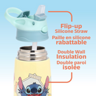 Danawares Disney Stitch Double Wall Stainless Steel with Silicone Spout - 430 ml-The soft silicone spout is easy to drink from and gentle on kids' mouths