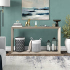 Hudson&Canal Osmond 55"W Console Table - Alder White-Features easy assembly