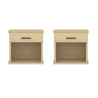 Manhattan Comfort Clifford Traditional 1-Drawer Nightstand - Natural Oak-Rounded Edges: Soft contours add visual appeal and a smooth, finished look