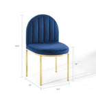 Modway Isla Channel Tufted Performance Velvet Dining Side Chair - Gold/Navy-Clamshell Design