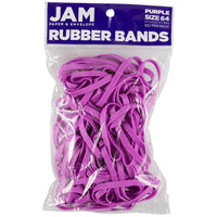 JAM Paper Durable Rubber Bands - Size 64 - Purple - 100 Pack-Colour: Purple | Colourful Elastic Rubberbands