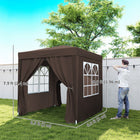 Outsunny 6.6' ft W x 6.6 ft L Pop Up Canopy Tent for Outdoor/Garden/Patio - Coffee-Sidewalls with hook and loop fastener fasteners for easy assembly and removal, 2 with large pane window for maximum viewing