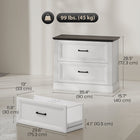 HOMCOM 2 Drawer File Cabinet for Letter/A4/Legal Hanging File Folders - White-Quiet metal rails ensure smooth, silent operation