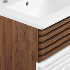 Modway Render 18" Wall-Mount Bathroom Vanity - White/Walnut/White-8