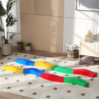 Qaba Kids Balance Beam Stepping Stones with Non-slip Foot Pads 8-Piece Set-Beam can changed shapes into round, S, or long strip for versatility 